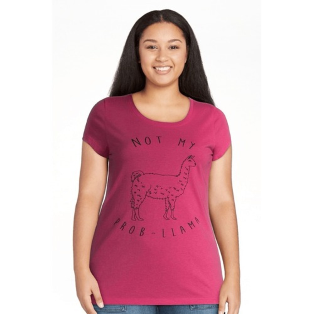 Not My Prob-Llama Tee by Wound Up, Hot Pink XL - Picture 3 of 7